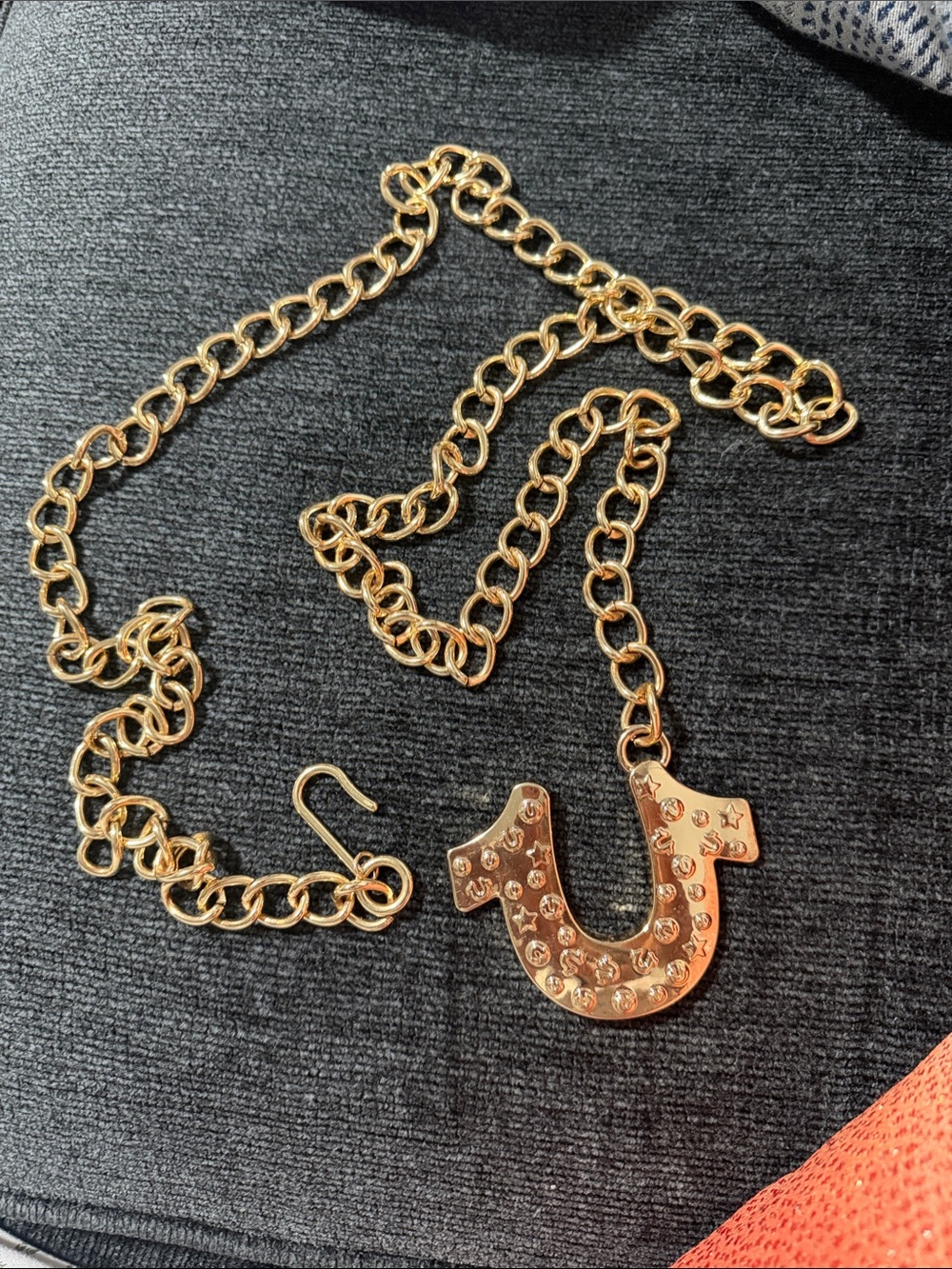 Othr Gold Horseshoe Pendant Necklace with Stud Accents